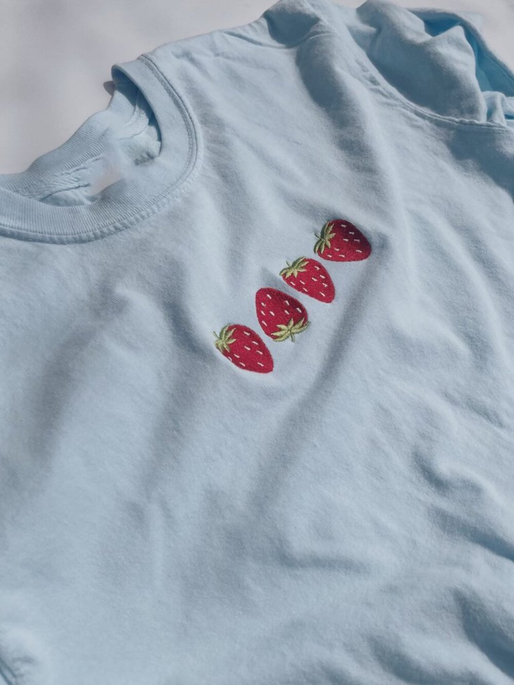 Embroidered Strawberry T-Shirt